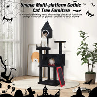 Gothic Cat Tree with Coffin Bed by Tail chasers