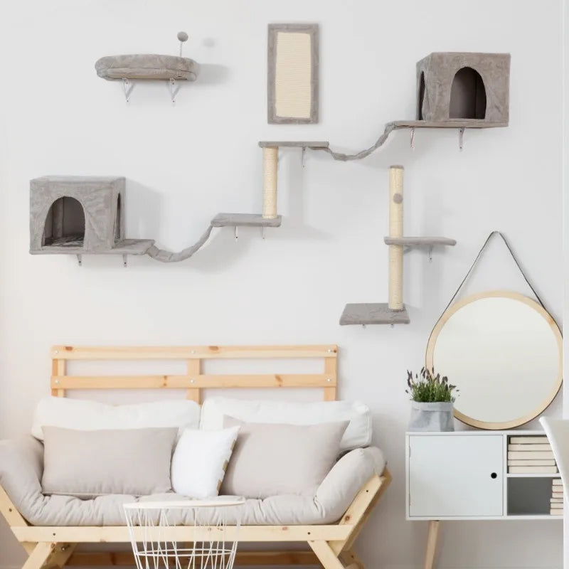 Wall-mounted Cat Tree with 2 Cat Condos House and much more