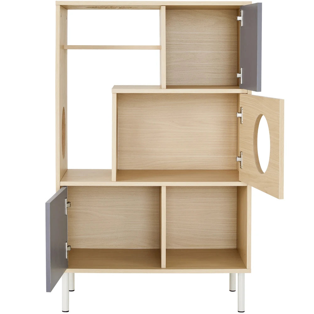 Modern Bookcase Cat Tree with Storage by Tail chasers