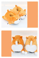 Lazy Shiba Inu Funny Slippers - Cute Soft Animal Puppy Home Cotton Shoes