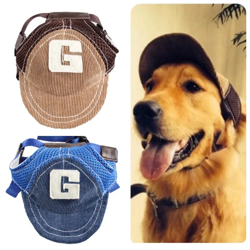 Dog Sun Protection Cap - Adjustable Baseball Hat for All Breeds