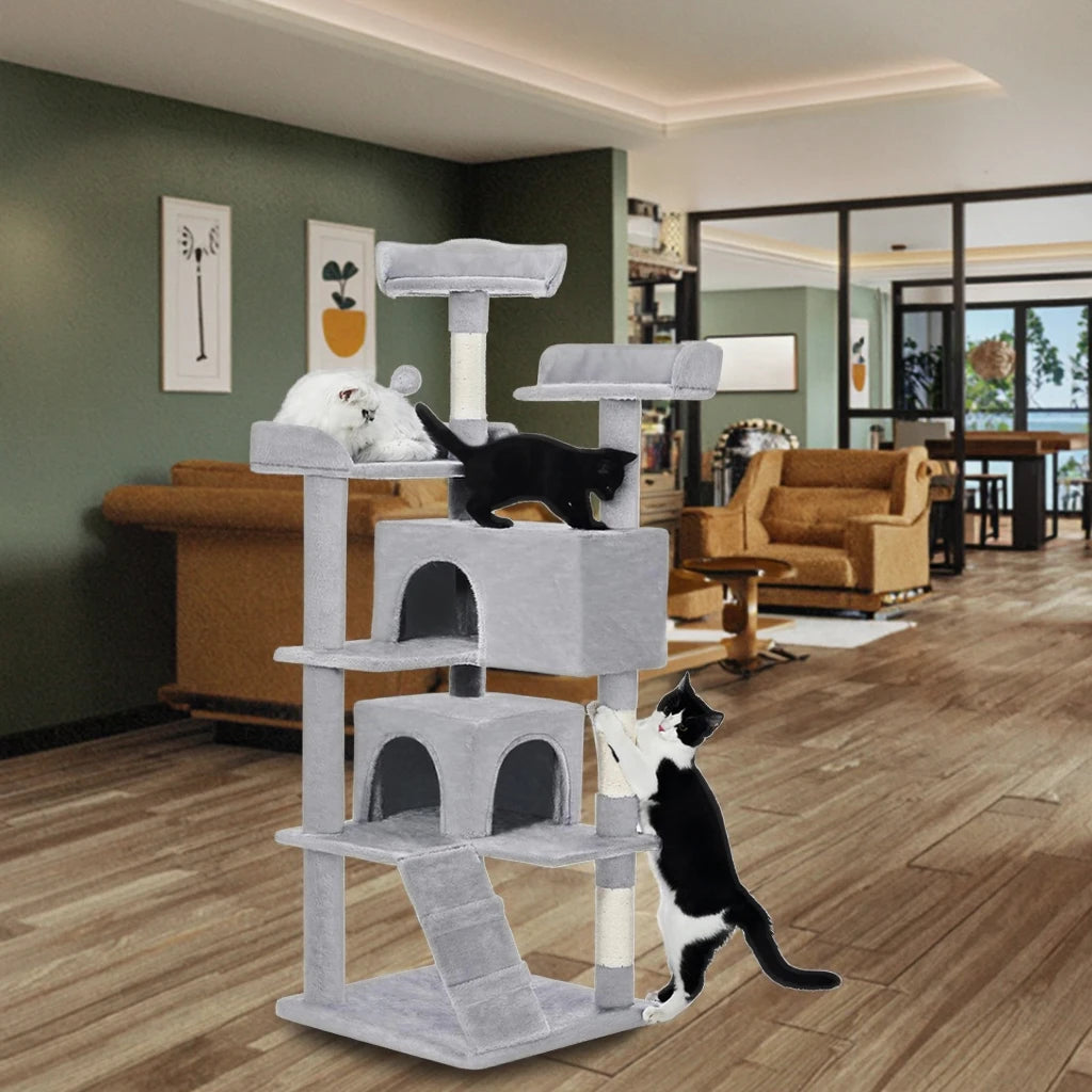 54in Multi-Level Cat Tower Funny  2 Condo