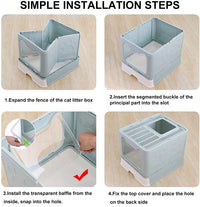 US LOCAL STOCK Cat Litter Box,Lid ,and Scoop for Big Cats by Tail chasers