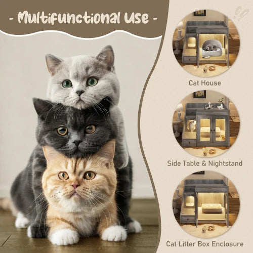 Hidden Litter Box Enclosure 2 Storage Drawers