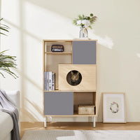 Modern Bookcase Cat Tree with Storage by Tail chasers