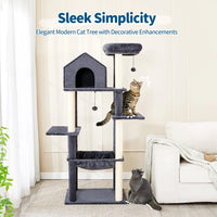 60-Inch Indoor Cat Tower with Multi-Level Perch by Tail chasers