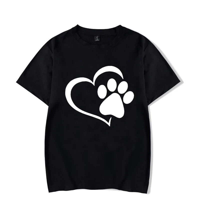 Luminous Dog Paw T-Shirt - Glow-in-Dark 90s Harajuku Style