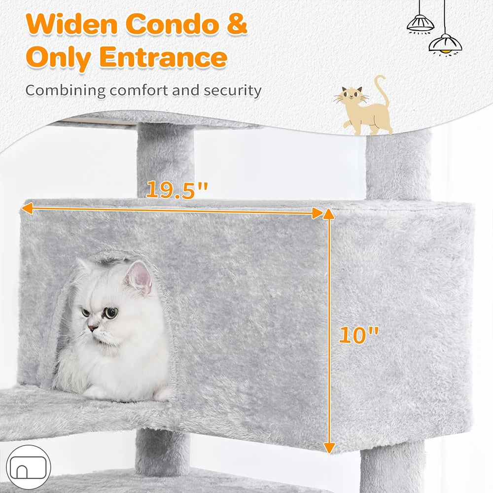 54in Multi-Level Cat Tower Funny 2 Condo by Tail chasers
