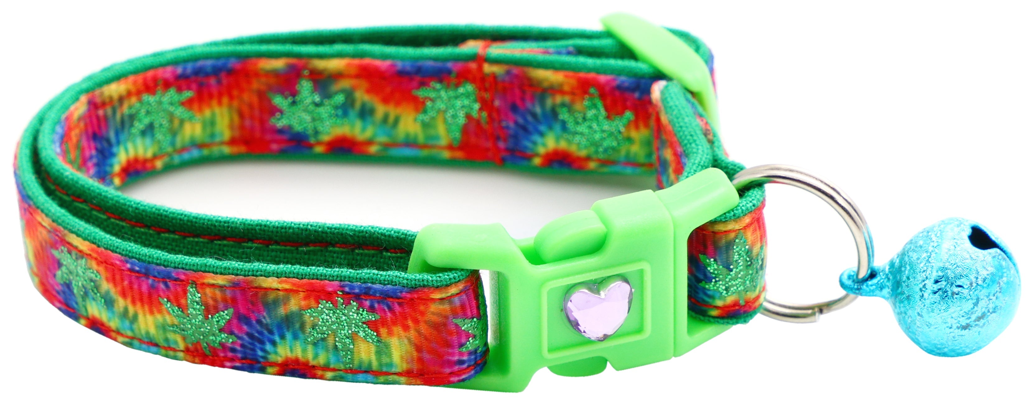 Marijuana Leaves Breakaway Cat Collar-8
