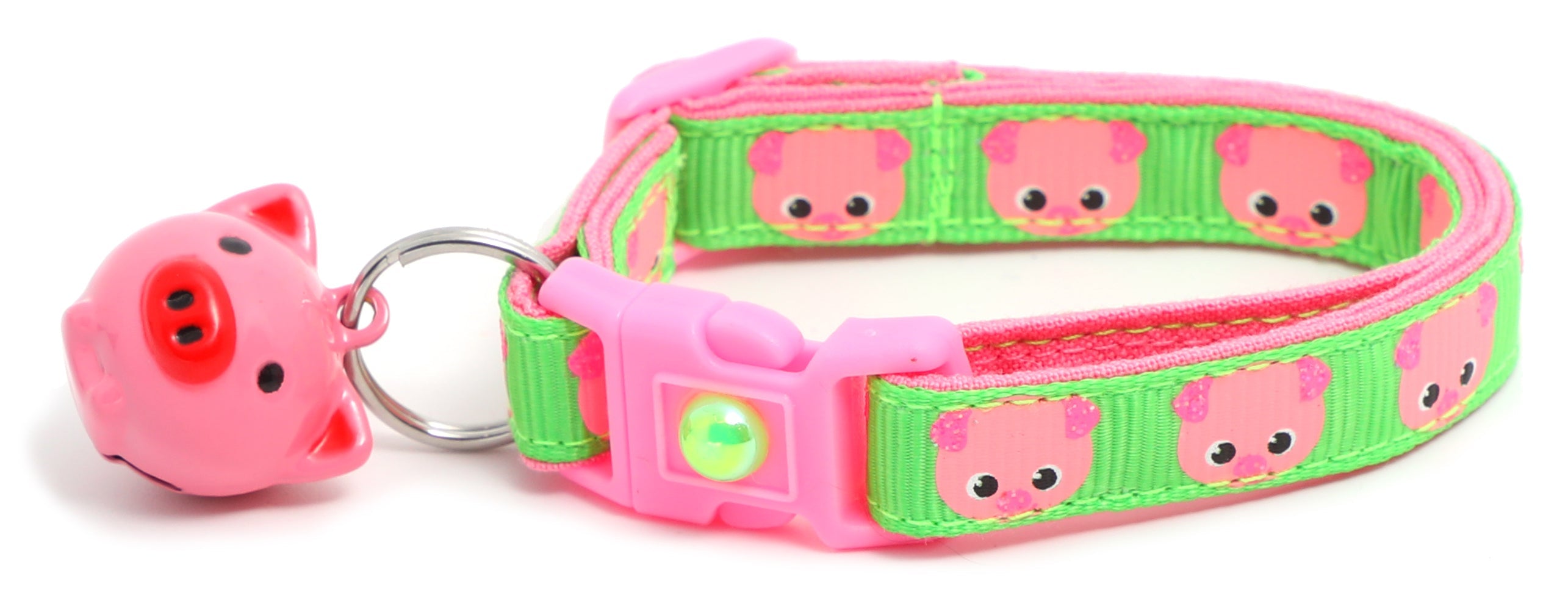 Pink Pigs Breakaway Cat Collar-8