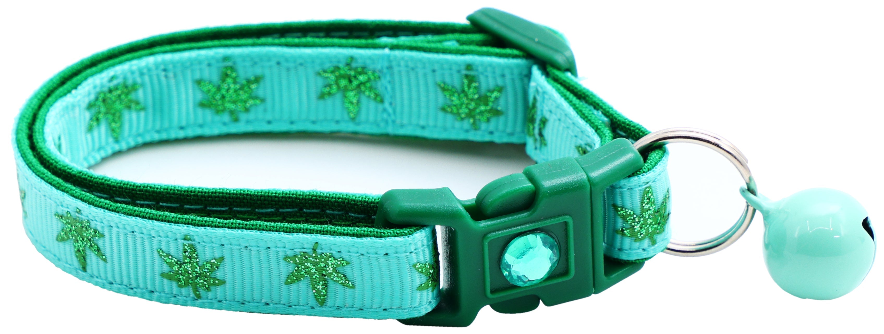 Marijuana Leaves Breakaway Cat Collar-5