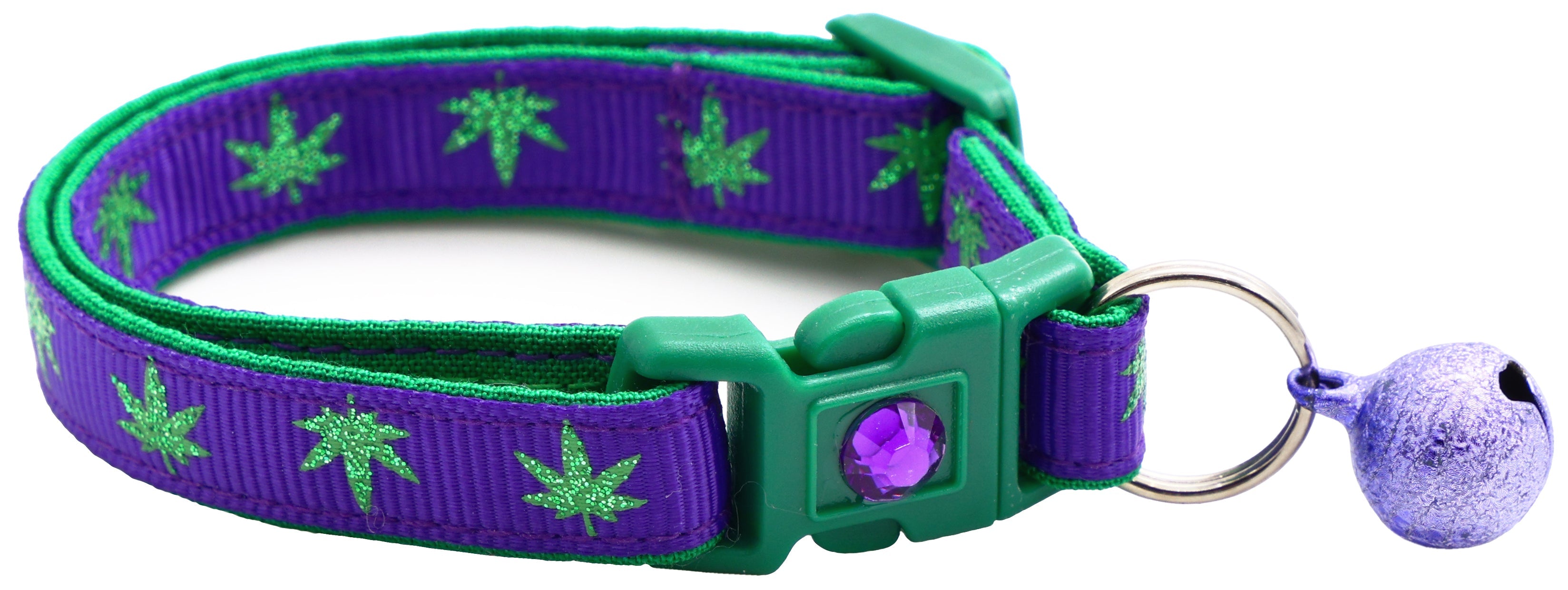 Marijuana Leaves Breakaway Cat Collar-7