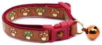 Woodland Mushrooms Breakaway Cat Collar-6