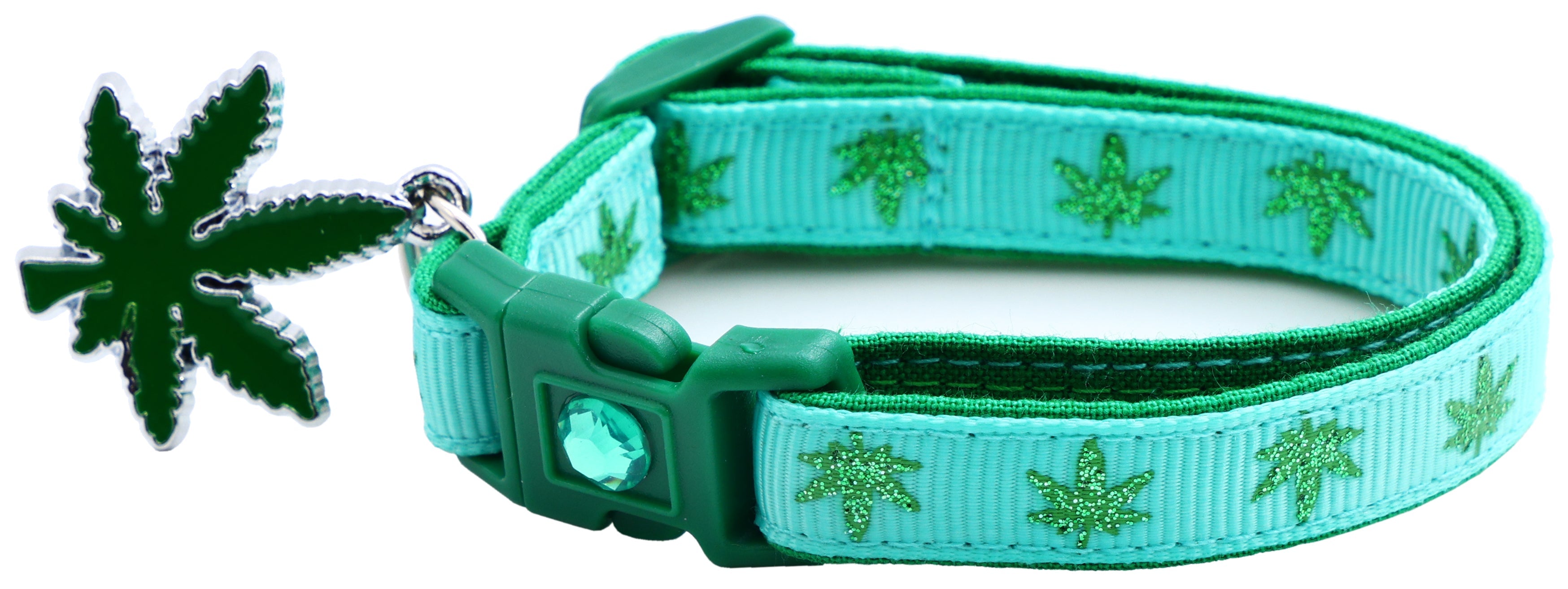 Marijuana Leaves Breakaway Cat Collar-22