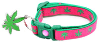 Marijuana Leaves Breakaway Cat Collar-30