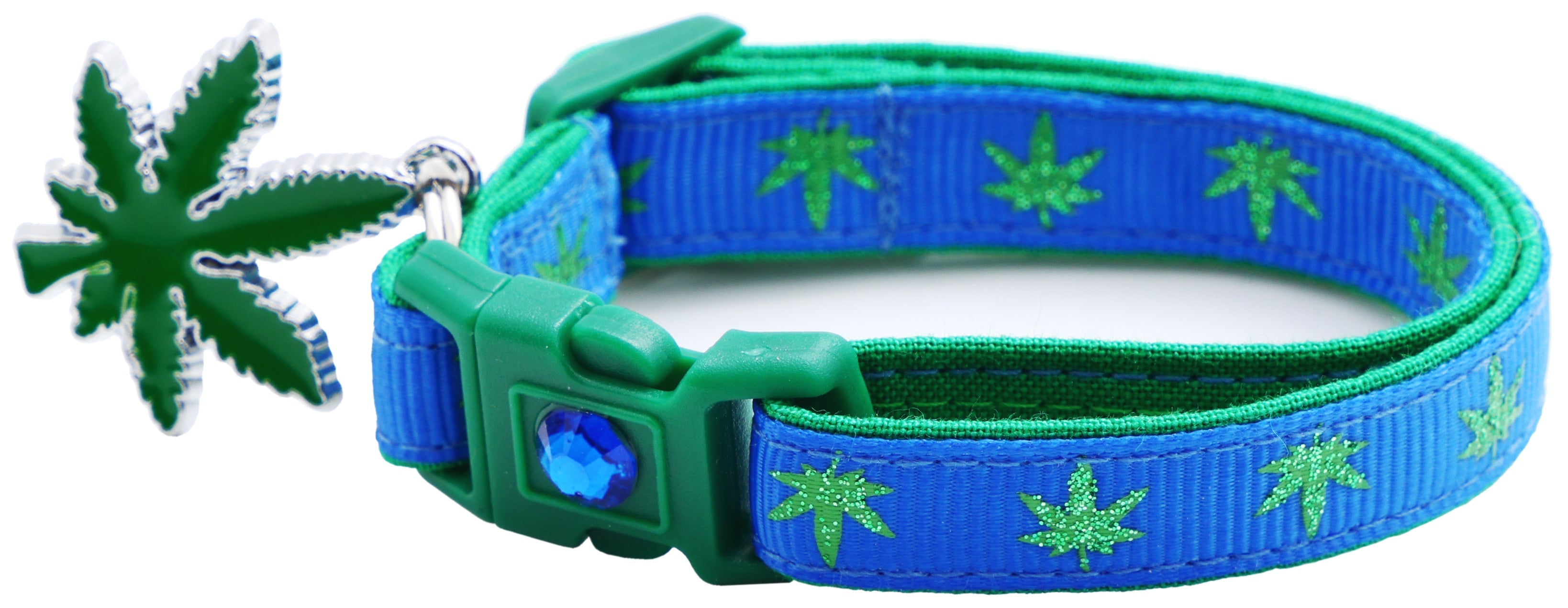 Marijuana Leaves Breakaway Cat Collar-29