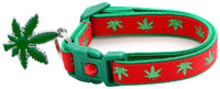 Marijuana Leaves Breakaway Cat Collar-27