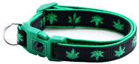 Marijuana Leaves Breakaway Cat Collar-57