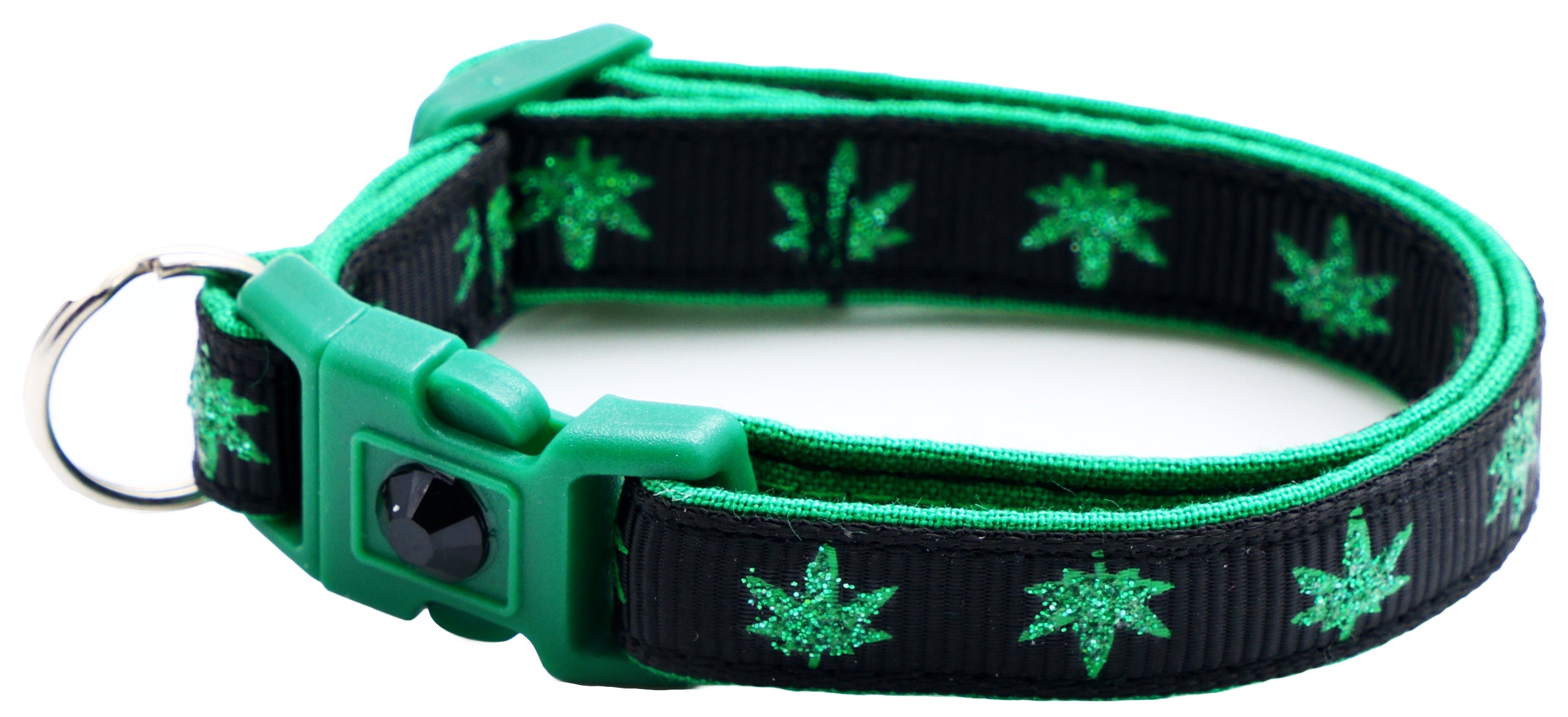 Marijuana Leaves Breakaway Cat Collar-57