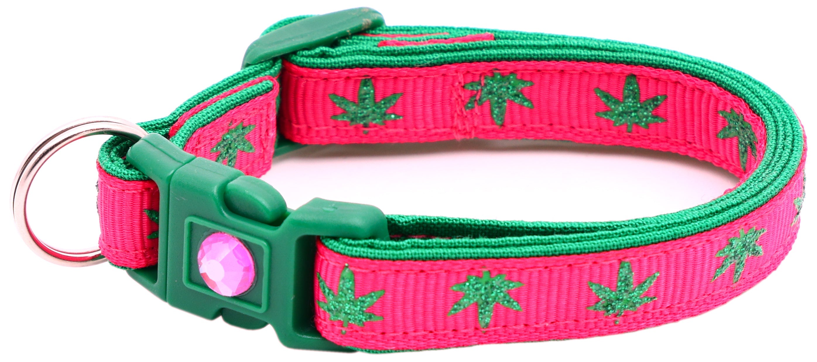 Marijuana Leaves Breakaway Cat Collar-64
