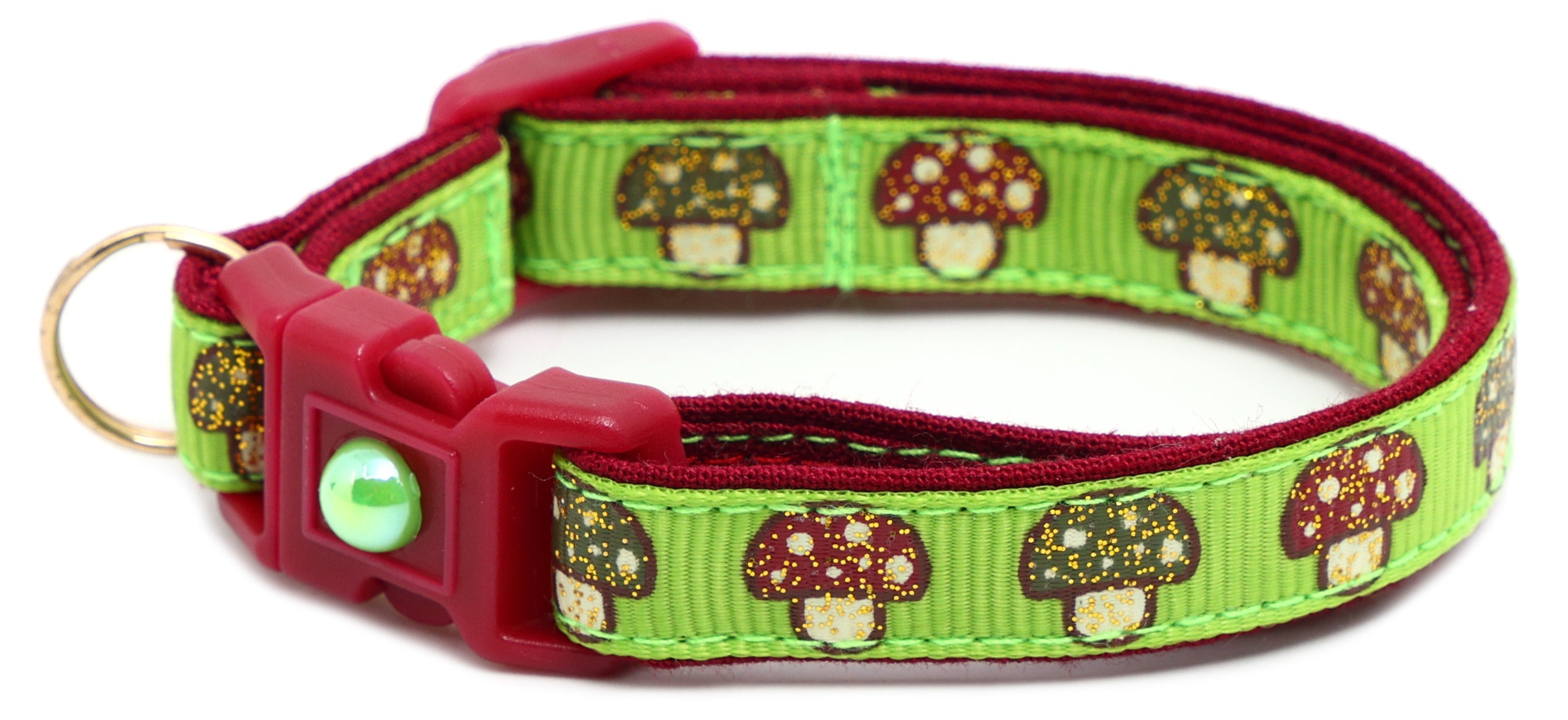 Woodland Mushrooms Breakaway Cat Collar-29