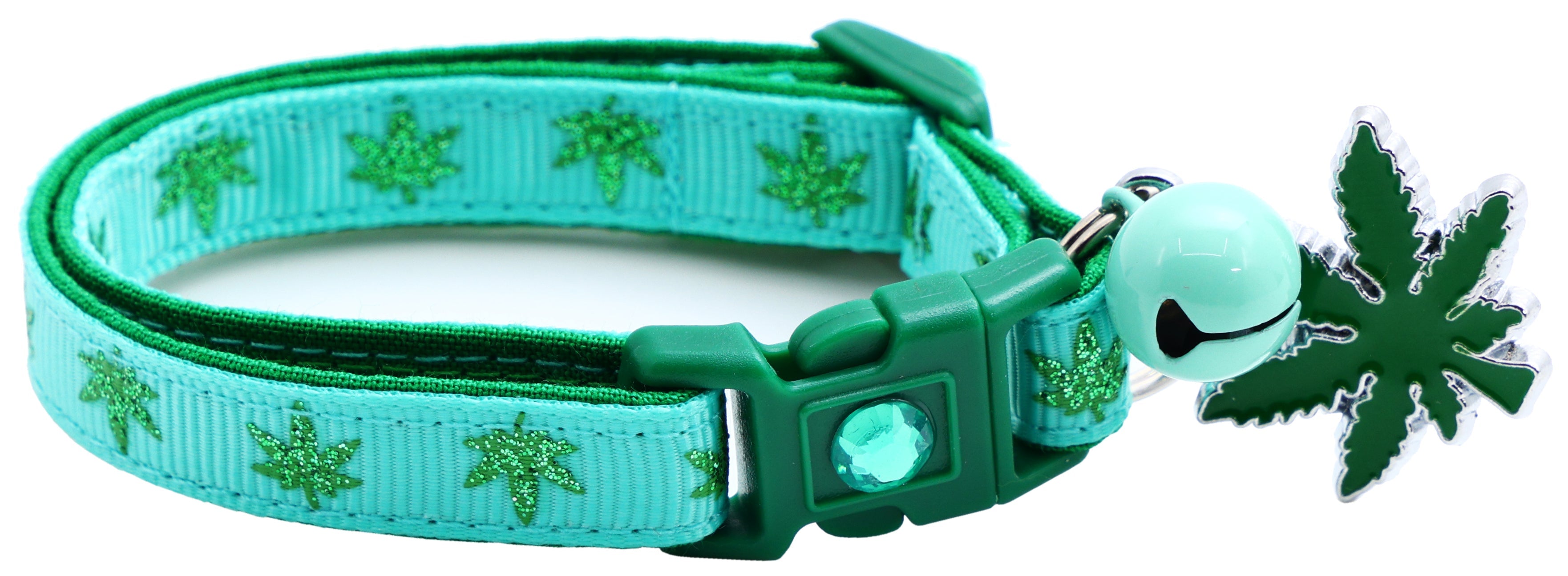 Marijuana Leaves Breakaway Cat Collar-39