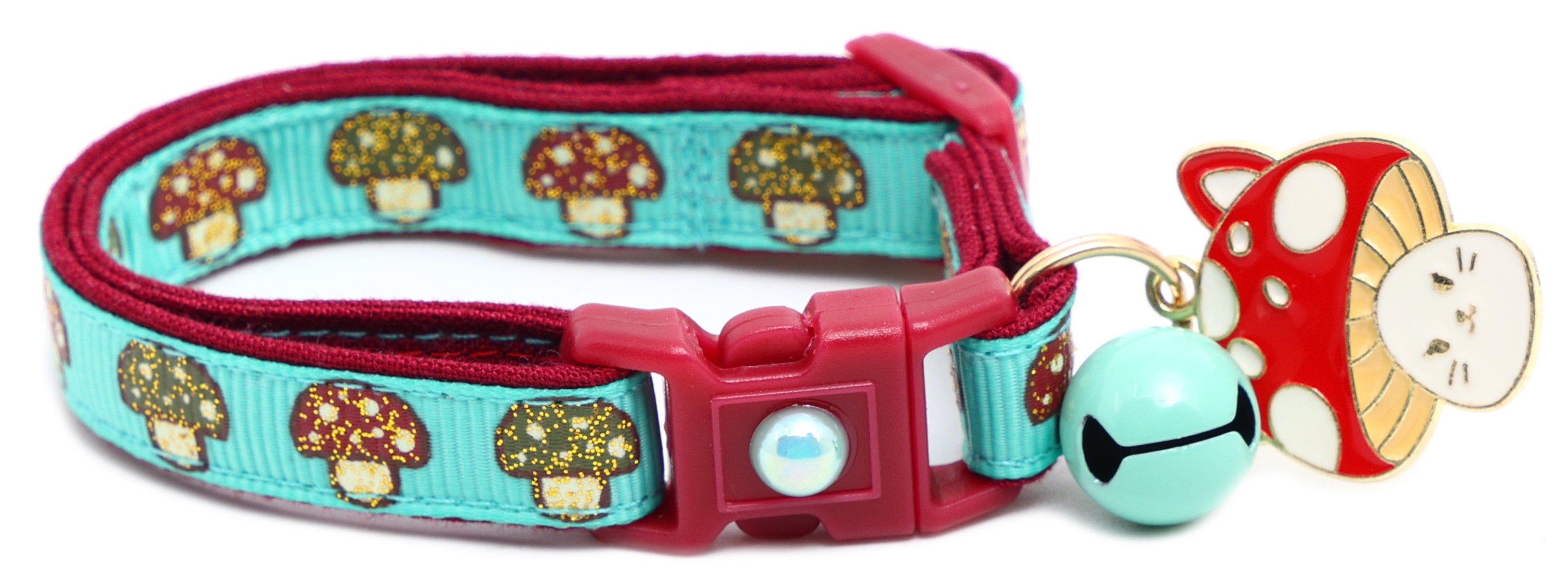 Woodland Mushrooms Breakaway Cat Collar-19