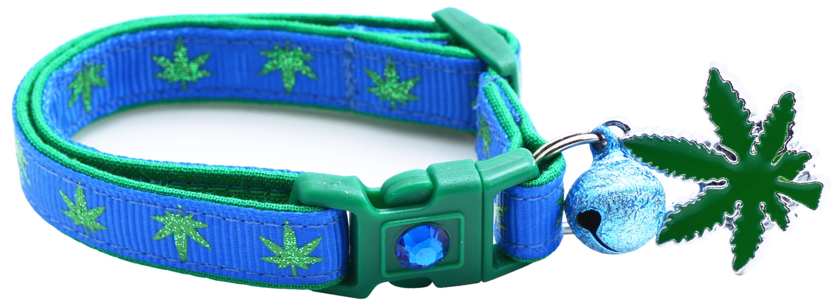 Marijuana Leaves Breakaway Cat Collar-46
