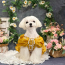 Handmade Golden Heart Jewel Dog Dress