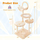 4-in-1 Large Wooden Cat Tower with Space Capsule Nest for Indoor Cats-2