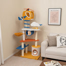 70 Inch Tall Aviation-themed Cat Tree with Helicopter Top Perch and Platforms-Yellow-3