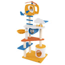 70 Inch Tall Aviation-themed Cat Tree with Helicopter Top Perch and Platforms-Yellow-4