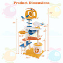 70 Inch Tall Aviation-themed Cat Tree with Helicopter Top Perch and Platforms-Yellow-2