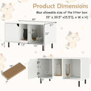 40 Inch Cat Litter Box Enclosure for 2 Cats Hidden Cat Washroom-White-3