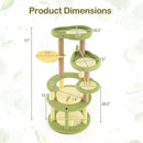 Multi-level Cat Tree Avocado Theme Cat Tower with Wide Perch Rotatable Basket-Green-3