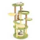 Multi-level Cat Tree Avocado Theme Cat Tower with Wide Perch Rotatable Basket-Green-4
