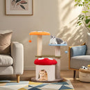 35 Inch Tall Cat Tower with Sisal Scratching Posts Cat Condo and Padded Platforms-Multicolor-0