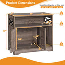 Cat Litter Box Enclosure Hidden Cat Washroom Furniture with Storage-Grey-2