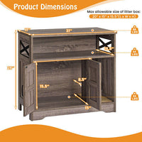 Cat Litter Box Enclosure Hidden Cat Washroom Furniture with Storage-Grey-2