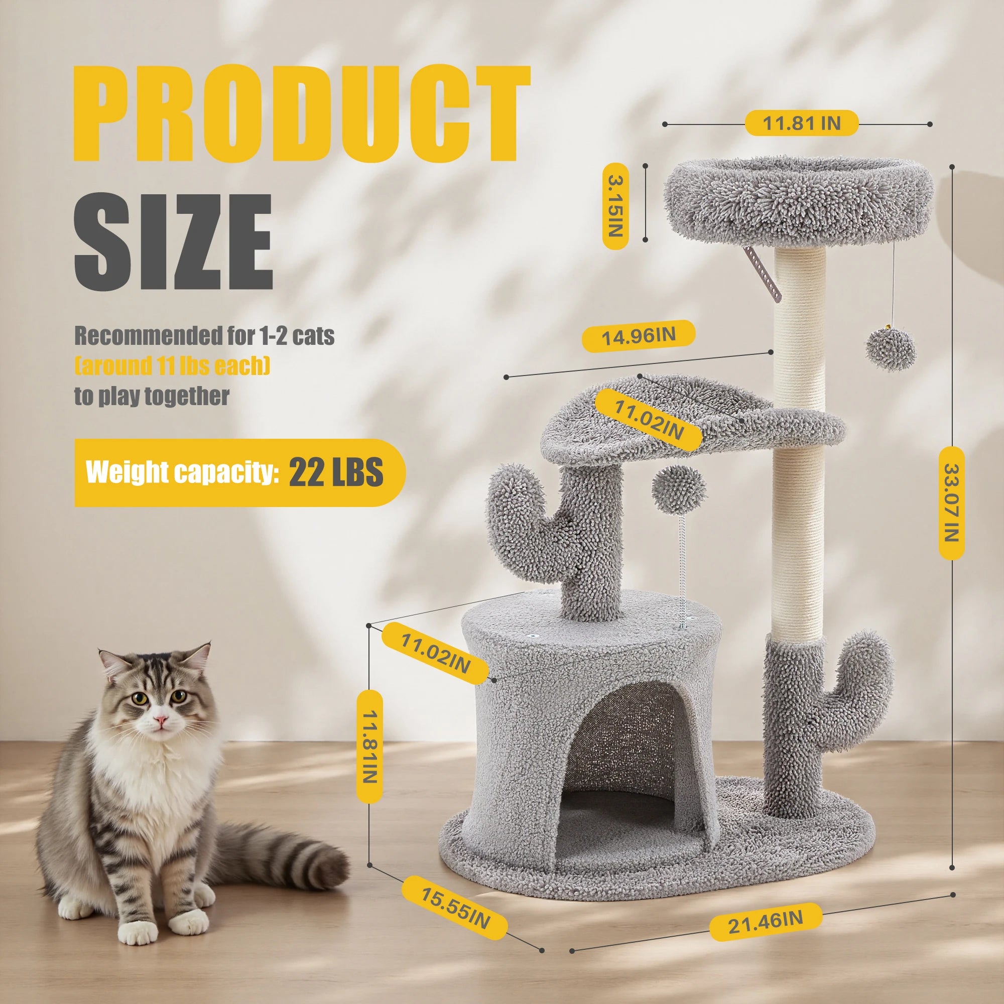 Tall Multi-Level Cat Tower by Tail chasers