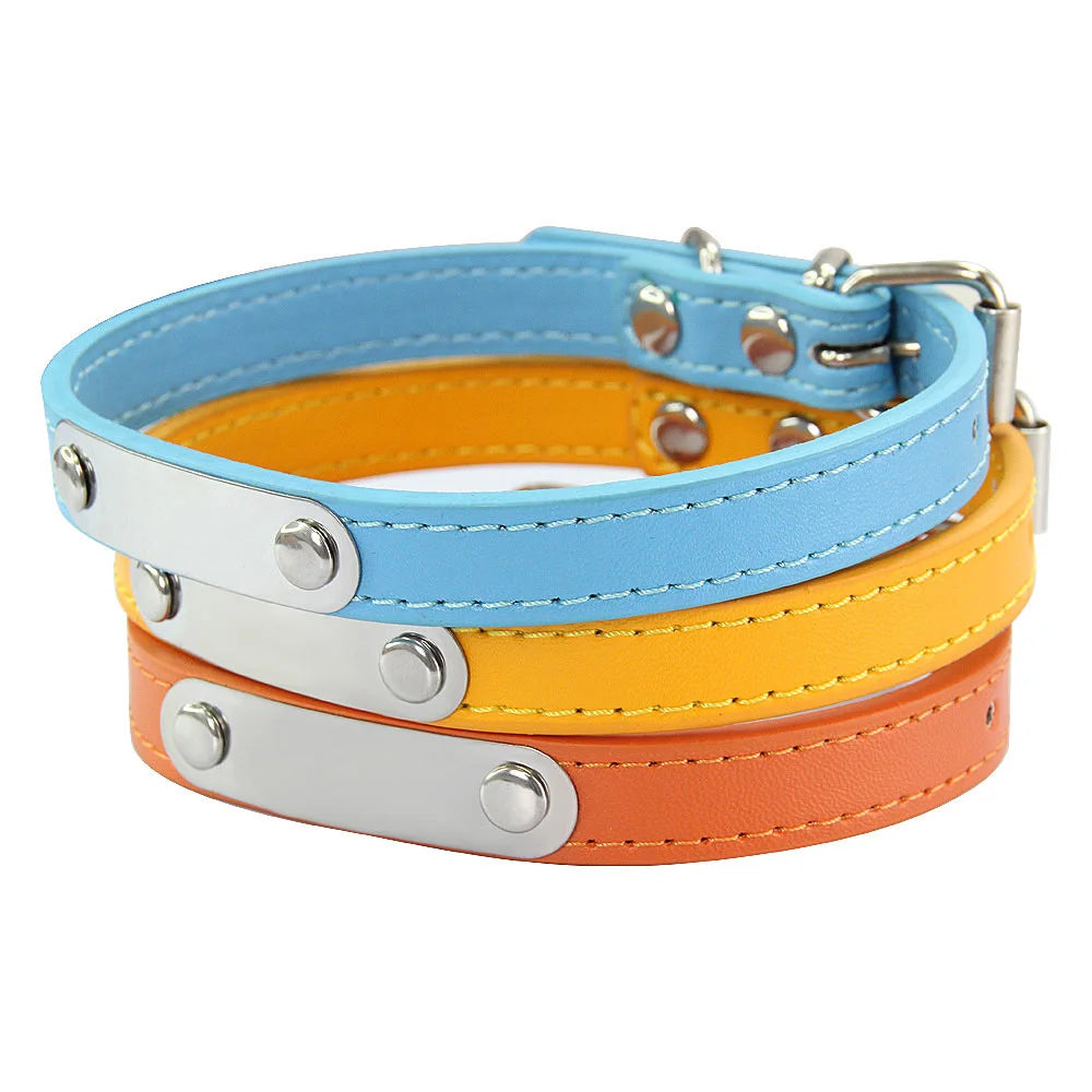 Personalized Engraved Leather Dog Collar