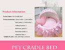 Luxury Round Pet Bed with Lace Trim - Washable Dog Bed