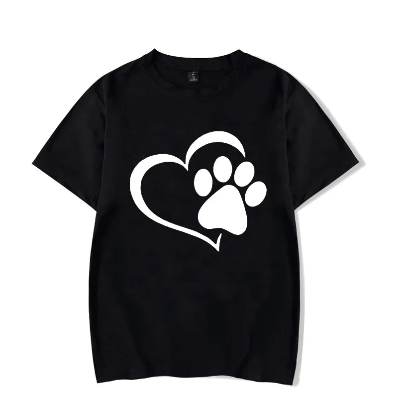 Luminous Dog Paw T-Shirt - Glow-in-Dark 90s Harajuku Style