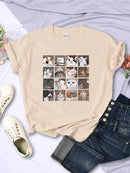 Animal Dog Cat Harajuku T-Shirt - Trendy Summer Sport Style Women's Top