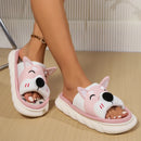 Designer Linen Platform Dog Slippers