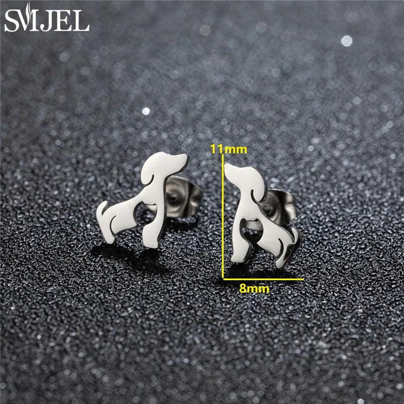 Dog Breed Cartoon Stud Earrings - Dachshund, Corgi & Chihuahua Designs