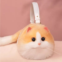 One Shoulder Bag Female Design Small Man Messenger Bag Versatile Hand Made Autumn and Winter Plush Cute Cat Bag by Tail chasers