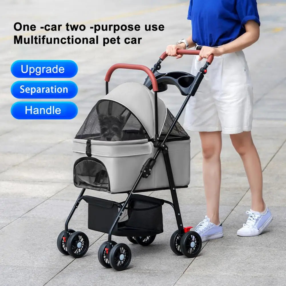 4-Wheel Folding Pet Stroller