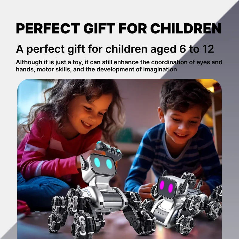 Remote Control Robot Dog | Gesture Sensing,Stunt Rc Cars, Interactive Pocket Emo Robot,Cool Lighting & Music by Tail chasers