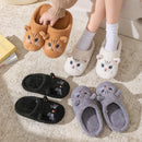 Cartoon Cat Winter Plush Slippers